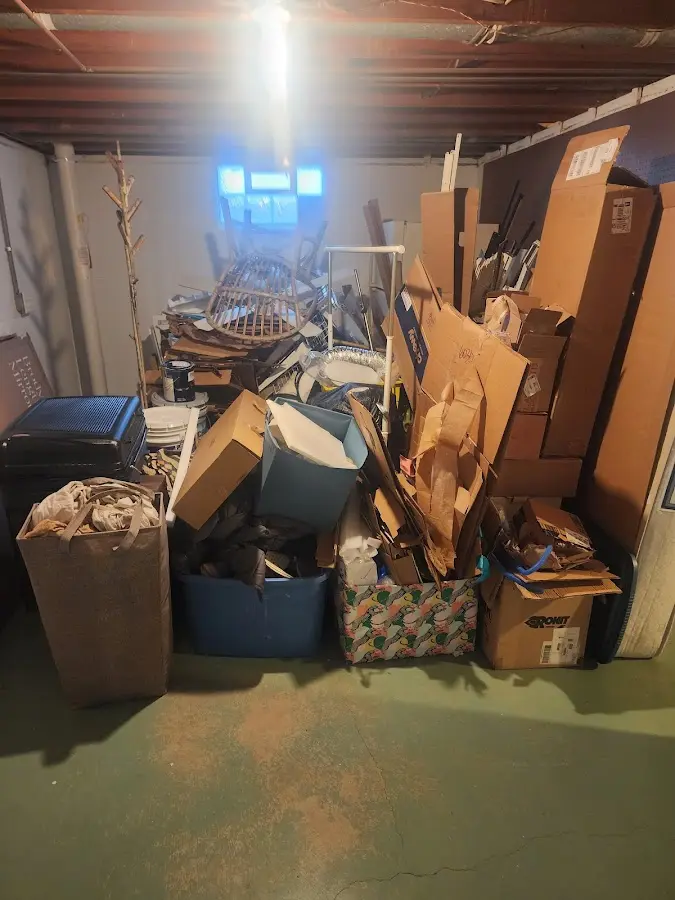 Roll-off dumpster container at job site for 8 Yard Dumpster Rental in Westville